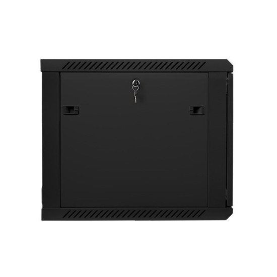 Szafa instalacyjna wisząca 19' 9U 600X600mm czarna (drzwi       szklane)