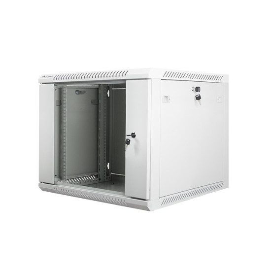Szafa instalacyjna wisząca 19' 9U 600X600mm szara (drzwi        szklane)