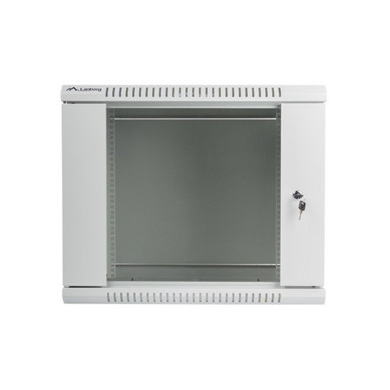Szafa instalacyjna wisząca 19' 9U 600X600mm szara (drzwi        szklane)