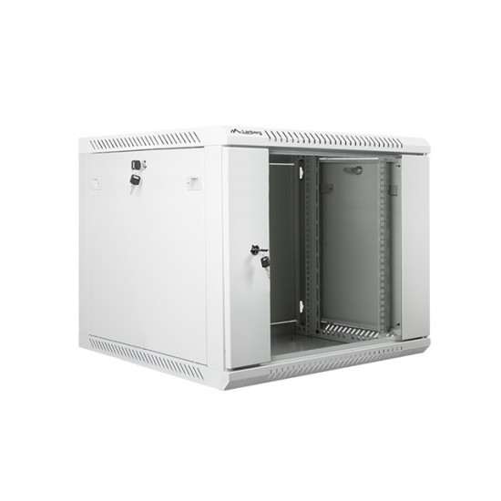 Szafa instalacyjna wisząca 19' 9U 600X600mm szara (drzwi        szklane)