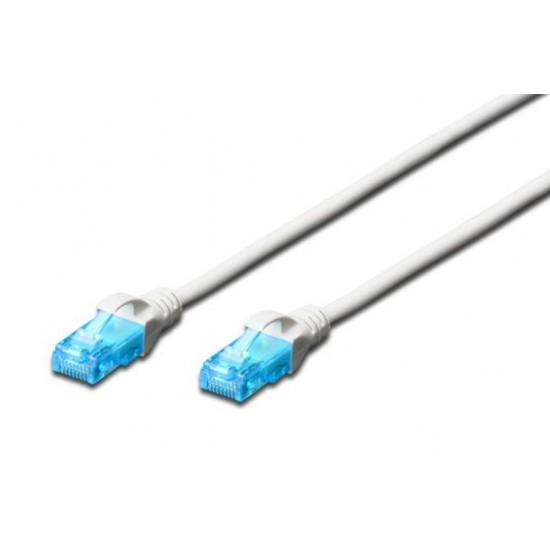 Patch cord U/UTP kat.5e PVC 1m Biały 