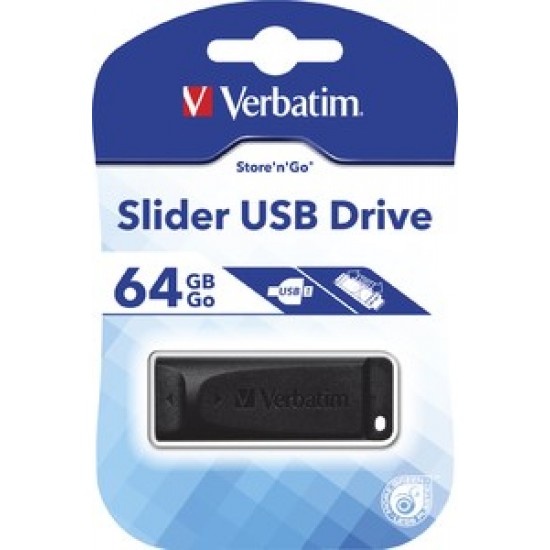 Pendrive Slider 64GB Black