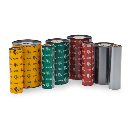 Resin Ribbon, 110mmx74m  4.33inx242ft , 5095, High Performance, 12mm  0.5in  core, 12/box